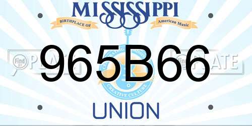 965B66 Mississippi License Plate