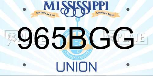 965BGG Mississippi License Plate