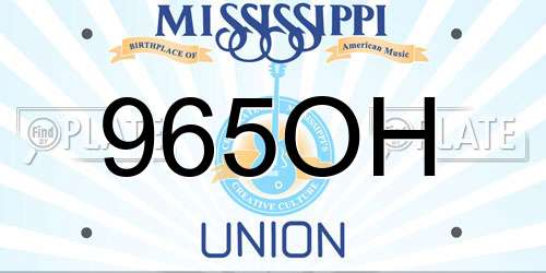 965OH Mississippi License Plate