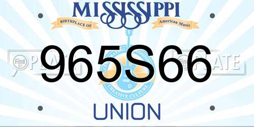 965S66 Mississippi License Plate