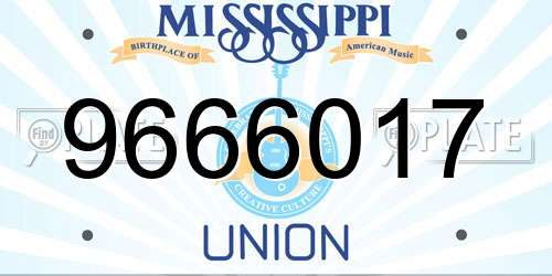 9666017 Mississippi License Plate