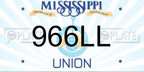 966LL Mississippi License Plate
