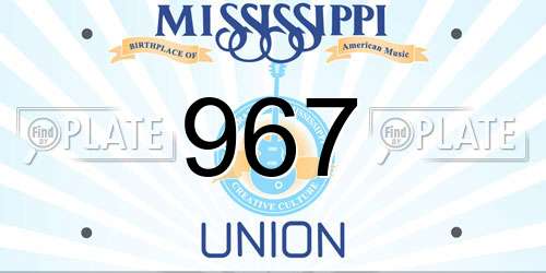 967 Mississippi License Plate