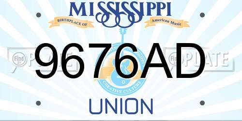 9676AD Mississippi License Plate