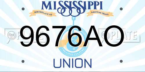 9676AO Mississippi License Plate