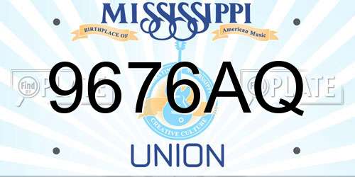 9676AQ Mississippi License Plate