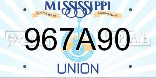 967A90 Mississippi License Plate