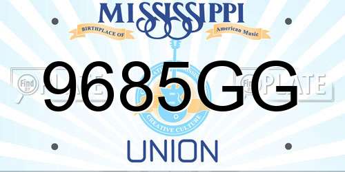 9685GG Mississippi License Plate