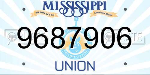 9687906 Mississippi License Plate