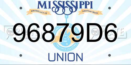 96879D6 Mississippi License Plate