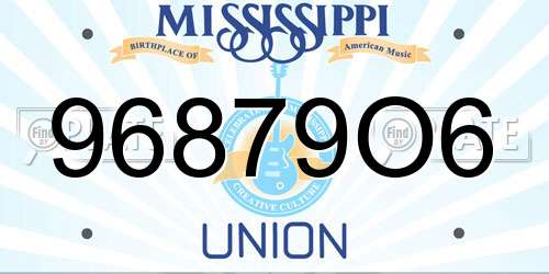 96879O6 Mississippi License Plate