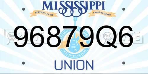 96879Q6 Mississippi License Plate
