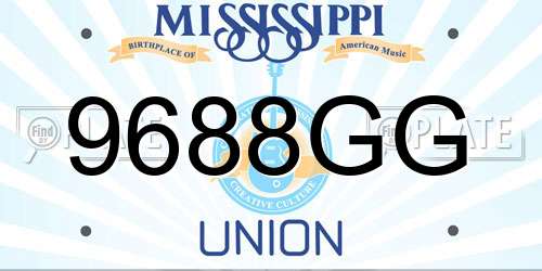 9688GG Mississippi License Plate