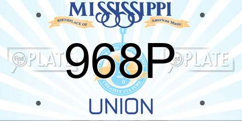 968P Mississippi License Plate