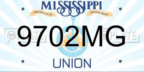 9702MG Mississippi License Plate