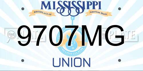 9707MG Mississippi License Plate