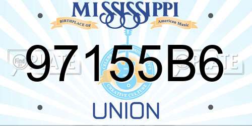 97155B6 Mississippi License Plate