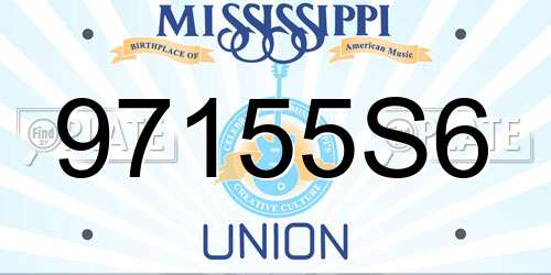 97155S6 Mississippi License Plate