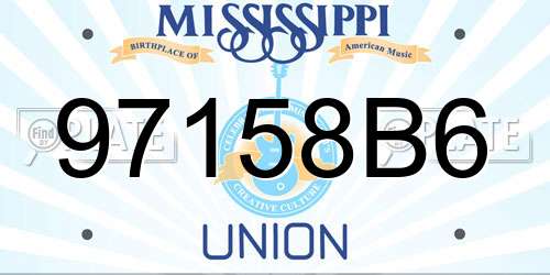 97158B6 Mississippi License Plate