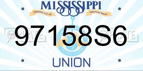 97158S6 Mississippi License Plate