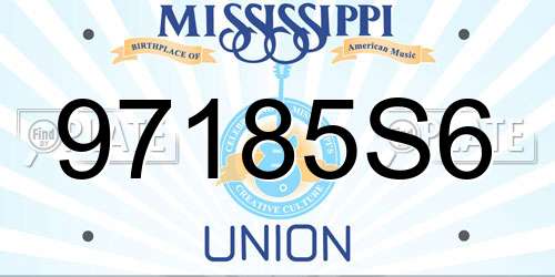 97185S6 Mississippi License Plate