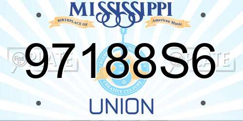 97188S6 Mississippi License Plate