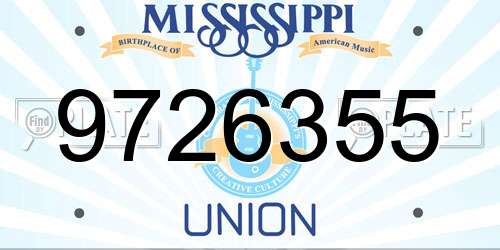9726355 Mississippi License Plate