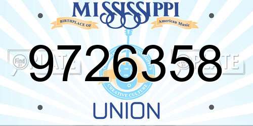 9726358 Mississippi License Plate