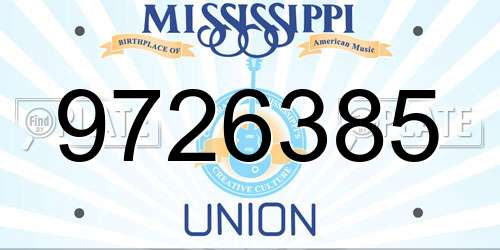 9726385 Mississippi License Plate
