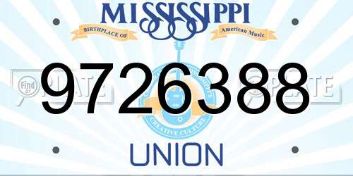 9726388 Mississippi License Plate