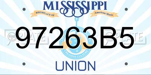 97263B5 Mississippi License Plate