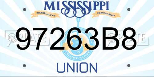 97263B8 Mississippi License Plate