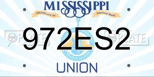 972ES2 Mississippi License Plate