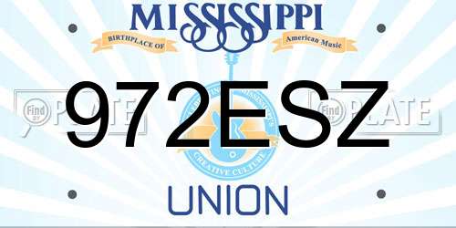 972ESZ Mississippi License Plate