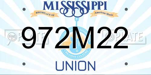 972M22 Mississippi License Plate