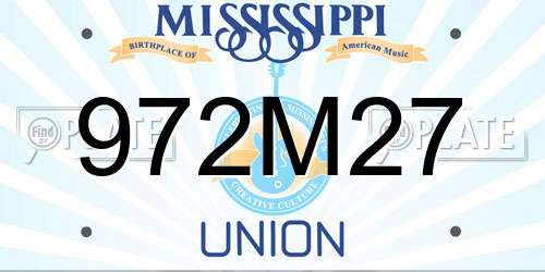 972M27 Mississippi License Plate