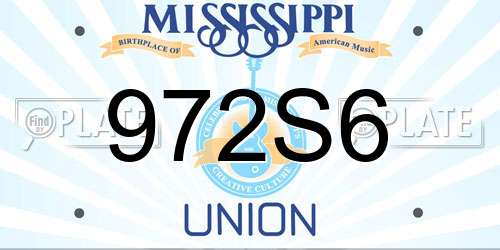 972S6 Mississippi License Plate
