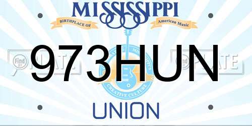 973HUN Mississippi License Plate