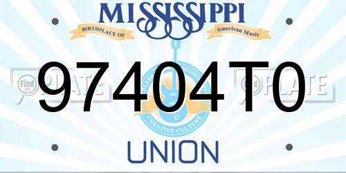 97404T0 Mississippi License Plate