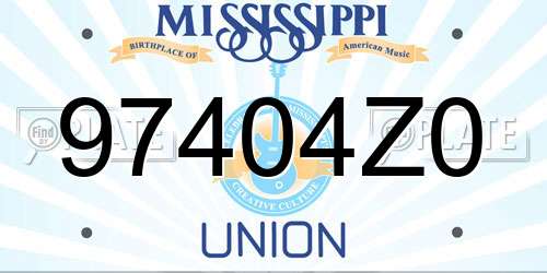 97404Z0 Mississippi License Plate
