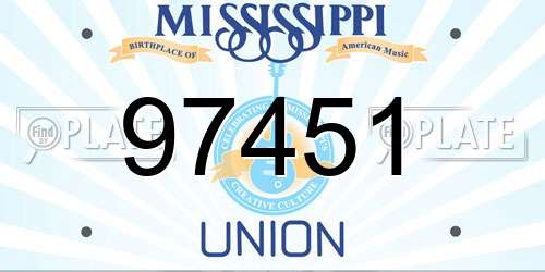 97451 Mississippi License Plate