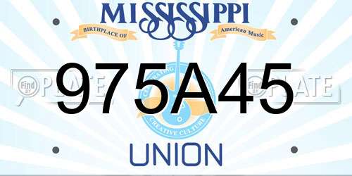 975A45 Mississippi License Plate