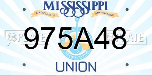 975A48 Mississippi License Plate
