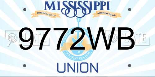 9772WB Mississippi License Plate