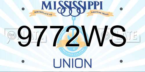 9772WS Mississippi License Plate