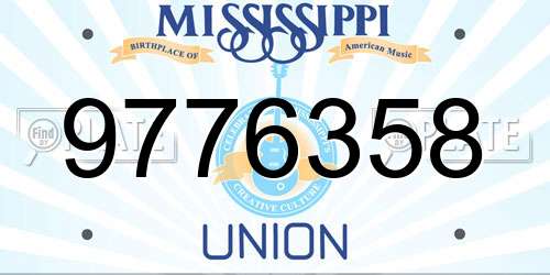 9776358 Mississippi License Plate