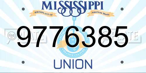 9776385 Mississippi License Plate