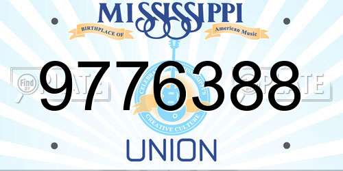 9776388 Mississippi License Plate