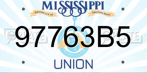 97763B5 Mississippi License Plate