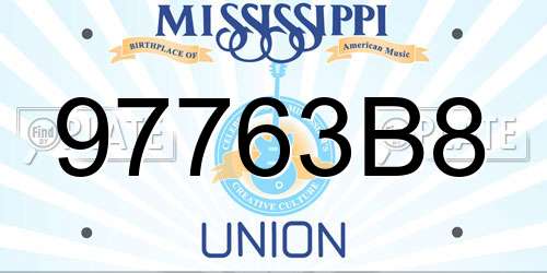 97763B8 Mississippi License Plate